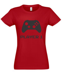 Marškinėliai moterims Gamer, raudoni kaina ir informacija | Marškinėliai moterims | pigu.lt