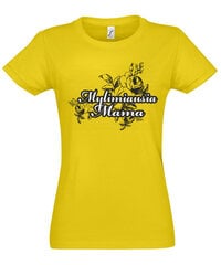 Marškinėliai moterims Mylimiausia, geltoni цена и информация | Футболка женская | pigu.lt