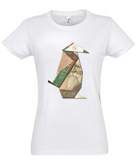 Marškinėliai moterims Origami Basanavičius, balti kaina ir informacija | Marškinėliai moterims | pigu.lt