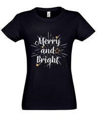 Marškinėliai moterims Merry and bright цена и информация | Женские футболки | pigu.lt