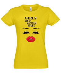 Marškinėliai moterims Girls, geltoni цена и информация | Футболка женская | pigu.lt