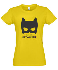 Marškinėliai moterims His catwoman, geltoni цена и информация | Футболка женская | pigu.lt