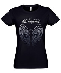 Marškinėliai moterims Juodas angelas, juodi kaina ir informacija | Marškinėliai moterims | pigu.lt
