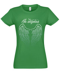 Marškinėliai moterims Juodas angelas, žali цена и информация | Женские футболки | pigu.lt