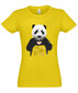 Marškinėliai moterims Pandos meilė, geltoni цена и информация | Marškinėliai moterims | pigu.lt