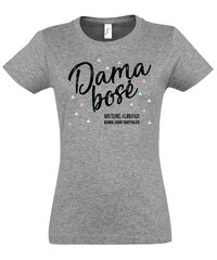 Marškinėliai moterims Dama bosė, pilki kaina ir informacija | Marškinėliai moterims | pigu.lt