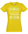 Marškinėliai moterims Pienės geriausiai mamai, geltoni
