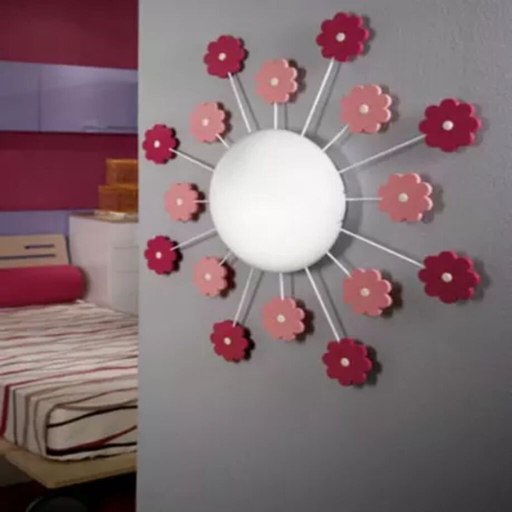 Sieninis/lubinis šviestuvas Viki 1, rožinis kaina ir informacija | Sieniniai šviestuvai | pigu.lt