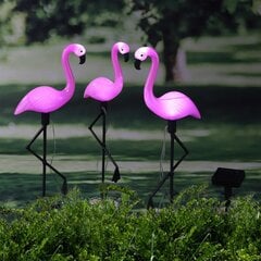 Saulės energija įkraunamas LED sodo papuošimas Flamingo, 3 vnt. kaina ir informacija | Lauko šviestuvai | pigu.lt