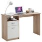 Rašomasis stalas su 1 stalčiumi FMD, 123x50x76,5cm, rudas kaina ir informacija | Kompiuteriniai, rašomieji stalai | pigu.lt