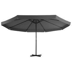 Lauko skėtis su aliuminio stulpu, 500 cm, antracito spalvos цена и информация | Зонты, маркизы, стойки | pigu.lt