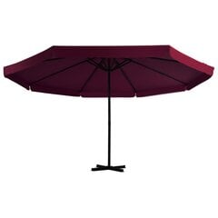 Lauko skėtis su aliuminio stulpu, 500 cm, raudonas цена и информация | Зонты, маркизы, стойки | pigu.lt