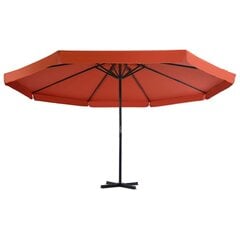 Lauko skėtis su aliuminio stulpu, 500 cm, rudas цена и информация | Зонты, маркизы, стойки | pigu.lt