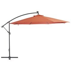 Lauko skėtis su aliuminio stulpu, 350 cm, rudas цена и информация | Зонты, маркизы, стойки | pigu.lt