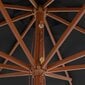 Lauko skėtis su mediniu stulpu, 350 cm, antracito spalvos kaina ir informacija | Skėčiai, markizės, stovai | pigu.lt