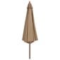 Lauko skėtis su mediniu stulpu, 350 cm, rudas цена и информация | Skėčiai, markizės, stovai | pigu.lt