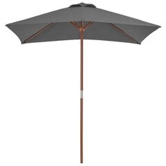 Lauko skėtis su mediniu stulpu, 150x200 cm, pilkas kaina ir informacija | Skėčiai, markizės, stovai | pigu.lt