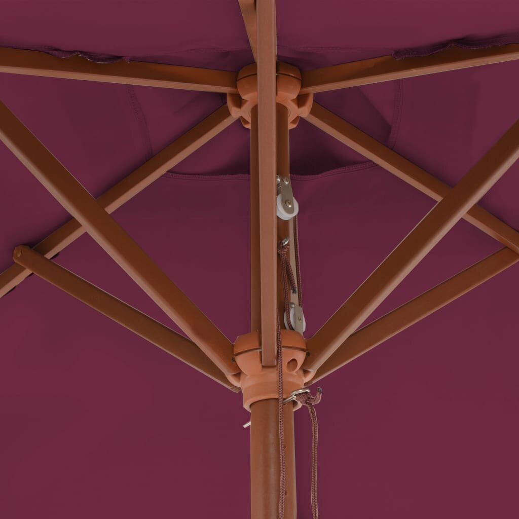 Lauko skėtis su mediniu stulpu, 150x200 cm, raudonas kaina ir informacija | Skėčiai, markizės, stovai | pigu.lt