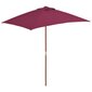 Lauko skėtis su mediniu stulpu, 150x200 cm, raudonas kaina ir informacija | Skėčiai, markizės, stovai | pigu.lt