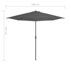 Balkono skėtis su stulpu, 300x150 cm, pilkas kaina ir informacija | Skėčiai, markizės, stovai | pigu.lt