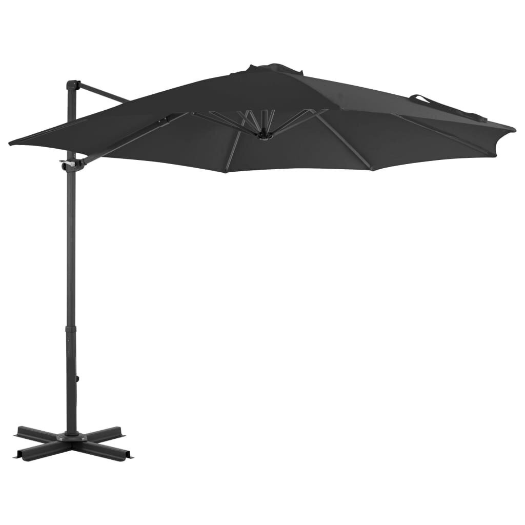 Lauko skėtis su aliuminio stulpu, 300 cm, pilkas цена и информация | Skėčiai, markizės, stovai | pigu.lt