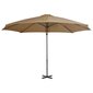 Lauko skėtis su aliuminio stulpu, 300 cm, rudas цена и информация | Skėčiai, markizės, stovai | pigu.lt
