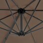 Lauko skėtis su aliuminio stulpu, 300 cm, rudas цена и информация | Skėčiai, markizės, stovai | pigu.lt
