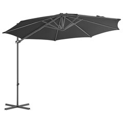 Gembės formos saulės skėtis su plieno stulpu, vidaXL, pilkas, 300cm kaina ir informacija | Skėčiai, markizės, stovai | pigu.lt