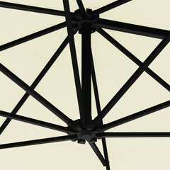 Prie sienos montuojamas skėtis su stulpu, 300 cm, smėlio spalvos kaina ir informacija | Skėčiai, markizės, stovai | pigu.lt