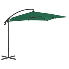 Lauko skėtis su plieniniu stulpu, 300 cm, žalias цена и информация | Зонты, маркизы, стойки | pigu.lt