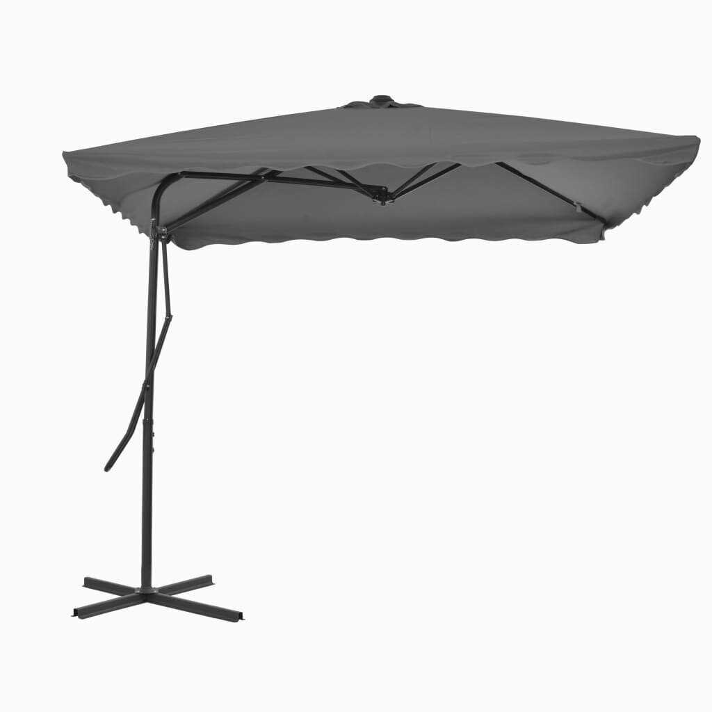 Lauko skėtis su plieniniu stulpu, 300x200 cm, antracito spalvos цена и информация | Skėčiai, markizės, stovai | pigu.lt