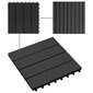 Grindų plytelės WPC, 30x30cm, juodos kaina ir informacija | Terasos grindys | pigu.lt