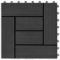 Grindų plytelės, 11vnt., juodos spalvos, 30x30cm, 1m², WPC kaina ir informacija | Terasos grindys | pigu.lt