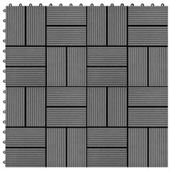 Grindų plytelės WPC, 30x30cm, pilkos kaina ir informacija | Terasos grindys | pigu.lt