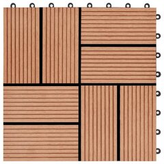 Grindų plytelės WPC, 30x30 cm, rudos цена и информация | Террасный пол | pigu.lt