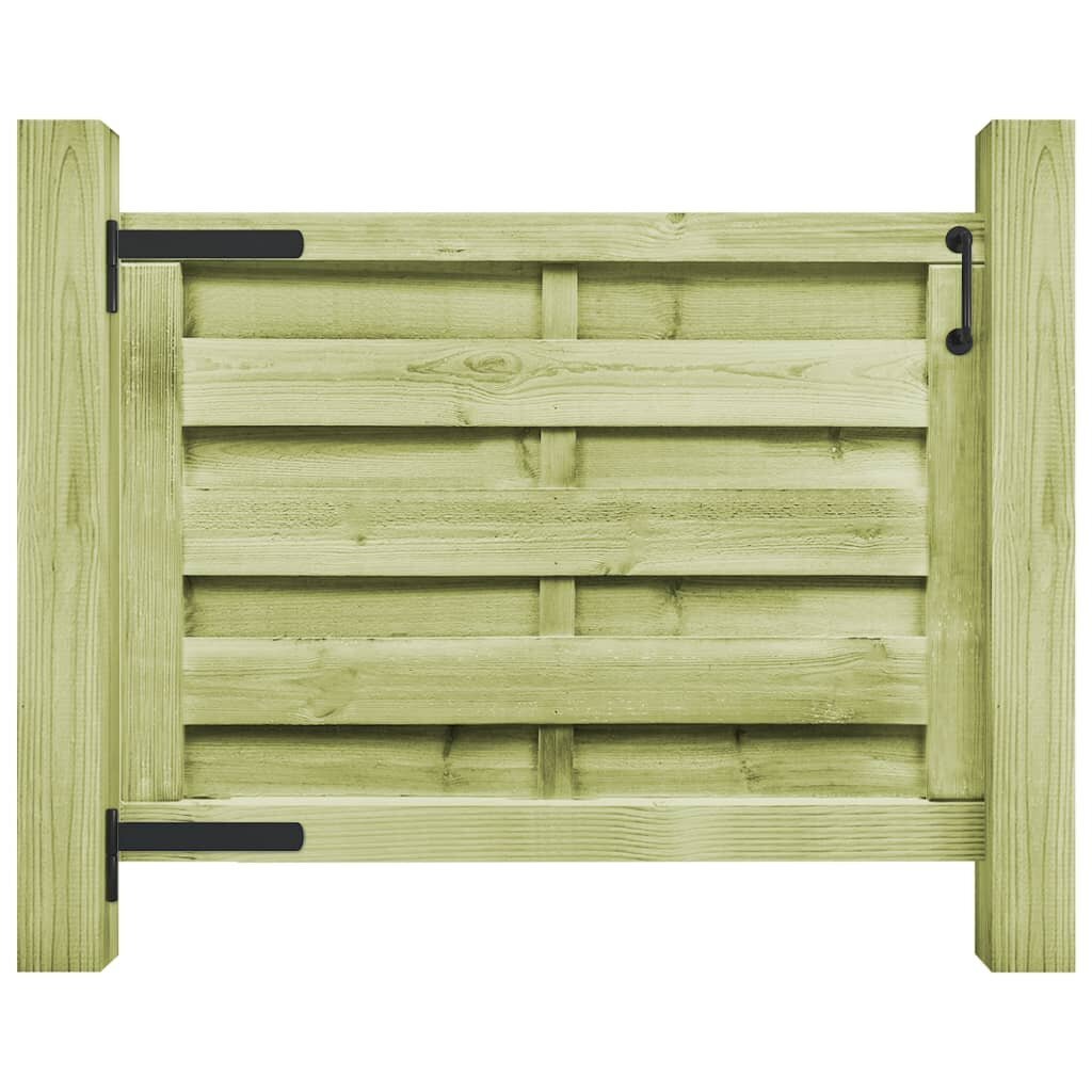 vidaXL Sodo vartai, žali, 100x75cm, impregnuota pušies mediena kaina ir informacija | Tvoros ir jų priedai | pigu.lt