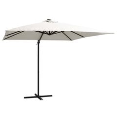 Gembinis skėtis su LED/plieniniu stulpu, 250x250 cm, rudas цена и информация | Зонты, маркизы, стойки | pigu.lt
