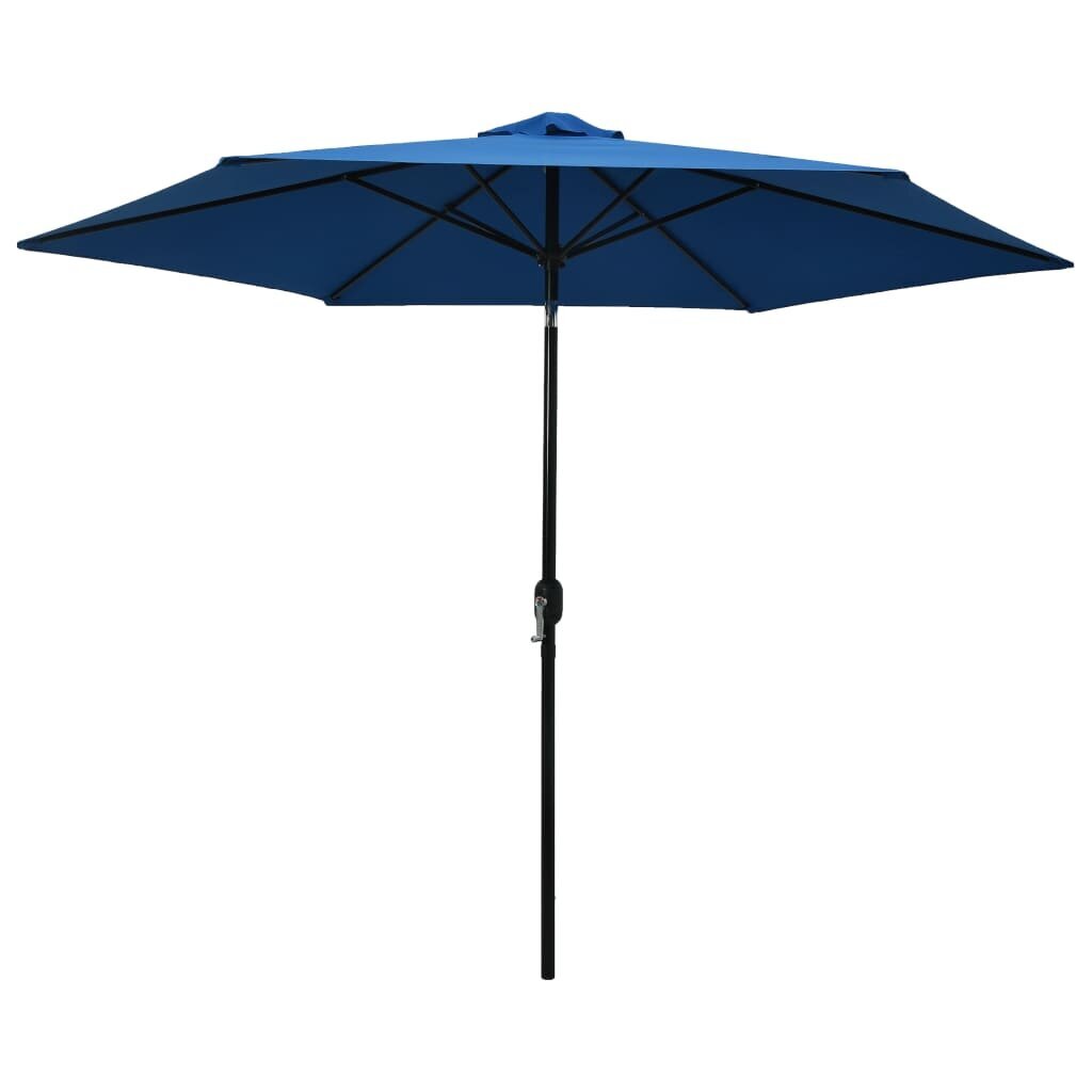 Lauko skėtis su metaliniu stulpu, 200x300 cm, mėlynas цена и информация | Skėčiai, markizės, stovai | pigu.lt
