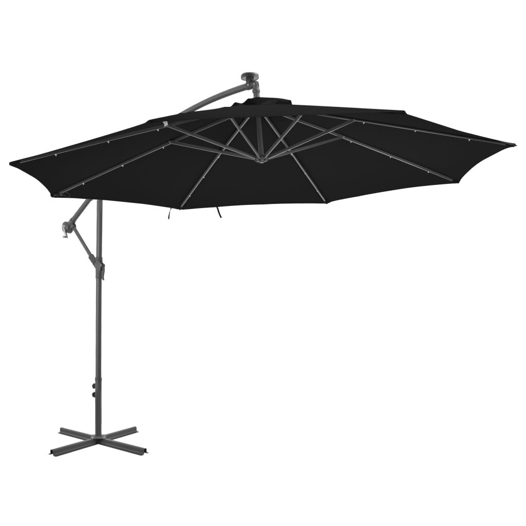 Lauko skėtis su aliuminio stulpu, 300x350 cm, juodas цена и информация | Skėčiai, markizės, stovai | pigu.lt