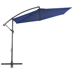 Lauko skėtis su aliuminio stulpu, 300 cm, mėlynas цена и информация | Зонты, маркизы, стойки | pigu.lt