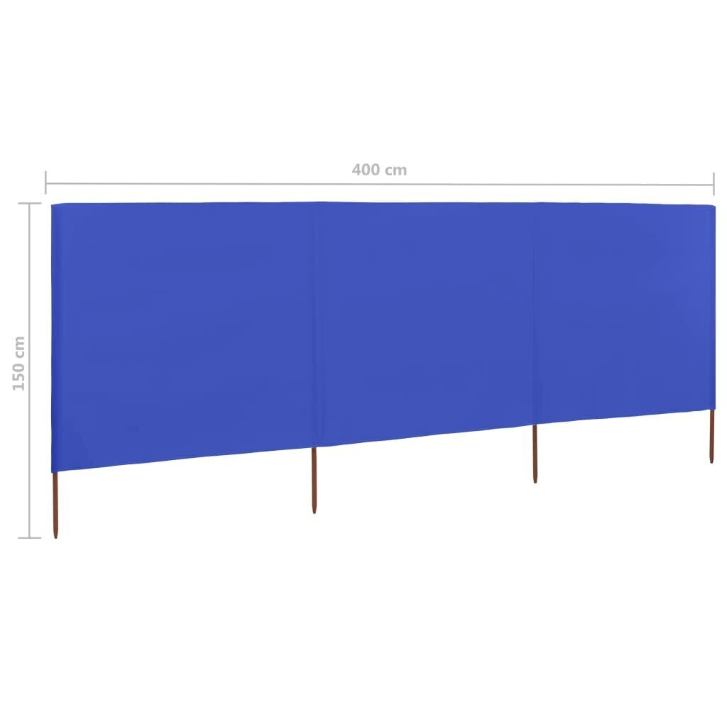 Uždanga nuo vėjo, 400x120 cm, žydra kaina ir informacija | Skėčiai, markizės, stovai | pigu.lt