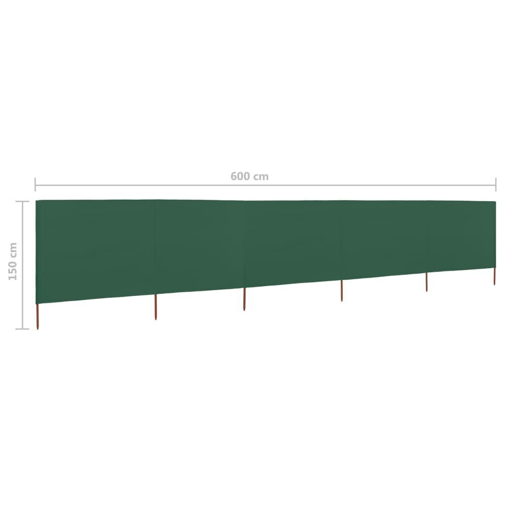 Uždanga nuo vėjo, 600x120 cm, žalia kaina ir informacija | Skėčiai, markizės, stovai | pigu.lt