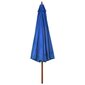Lauko skėtis su mediniu stulpu, 330 cm, mėlynas kaina ir informacija | Skėčiai, markizės, stovai | pigu.lt