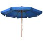 Lauko skėtis su mediniu stulpu, 330 cm, mėlynas kaina ir informacija | Skėčiai, markizės, stovai | pigu.lt