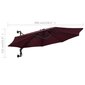 Montuojamas skėtis su metaliniu stulpu, tamsiai raudonas, 300cm цена и информация | Skėčiai, markizės, stovai | pigu.lt