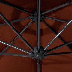 Montuojamas skėtis su metaliniu stulpu, terakota, 300cm kaina ir informacija | Skėčiai, markizės, stovai | pigu.lt