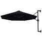 Montuojamas skėtis su metaliniu stulpu, juodas, 300cm kaina ir informacija | Skėčiai, markizės, stovai | pigu.lt