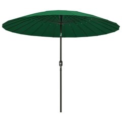 Lauko skėtis su aliuminio stulpu, 270 cm, žalias kaina ir informacija | Skėčiai, markizės, stovai | pigu.lt