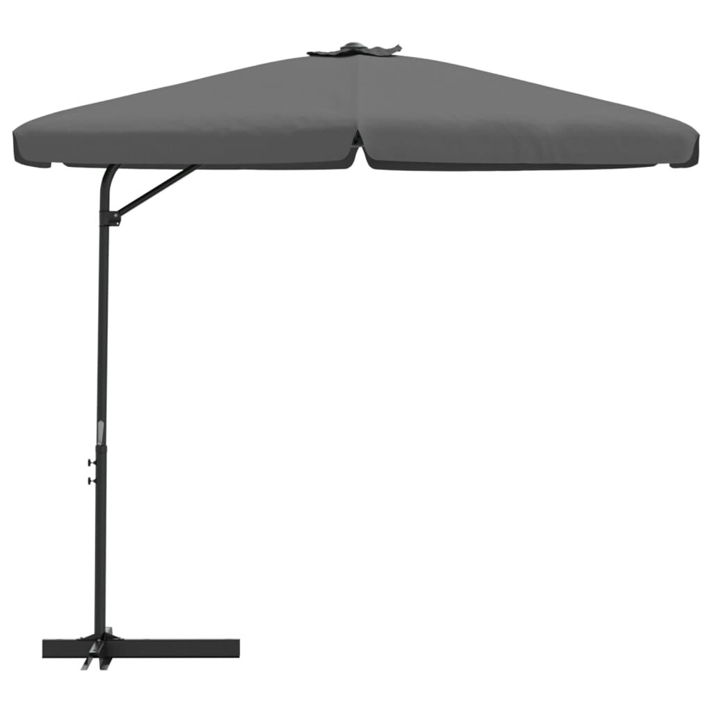 Lauko skėtis su plieniniu stulpu, 300x250 cm, antracito spalvos цена и информация | Skėčiai, markizės, stovai | pigu.lt