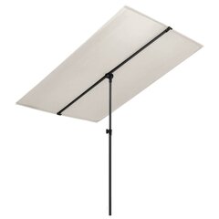 Lauko skėtis su aliuminio stulpu, 180x130 cm, rudas цена и информация | Зонты, маркизы, стойки | pigu.lt